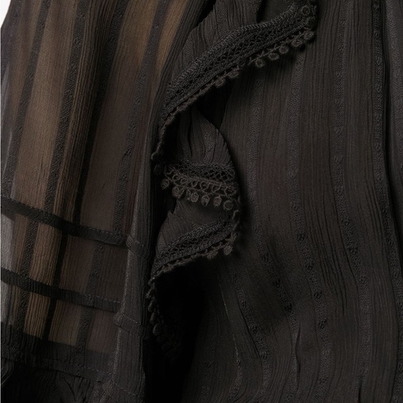 ISABEL MARANT ÉTOILE
Embroidered Trim Peasant Dress In Black - Picture 3 of 7